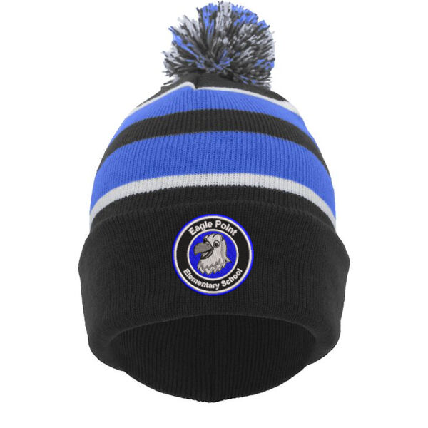 Pacific Headwear - Knit Fold Over Pom-Pom Beanie - Embroidered Logo ** Add Name for $5! ** Thumbnail