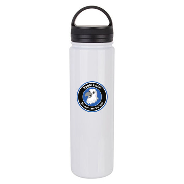 23 Oz. Stainless Steel Water Bottle with Portable Lid - Sublimated Logo Thumbnail