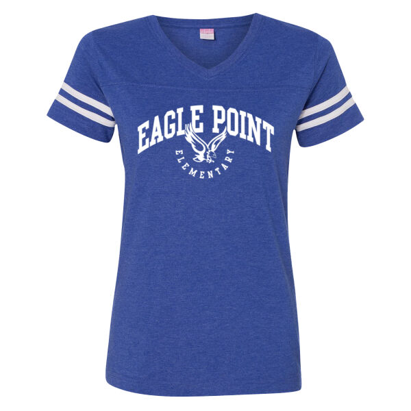 LAT - Women's Football V-Neck Jersey Tee - Printed Logo Thumbnail