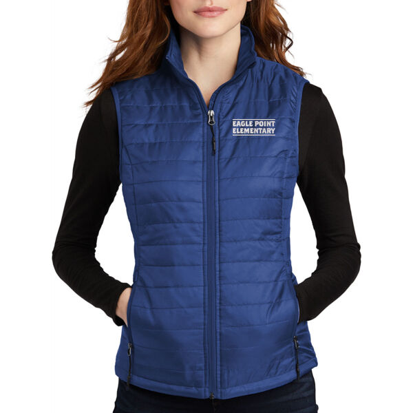 Port Authority Ladies packable Puffy Vest - Embroidered Logo Thumbnail