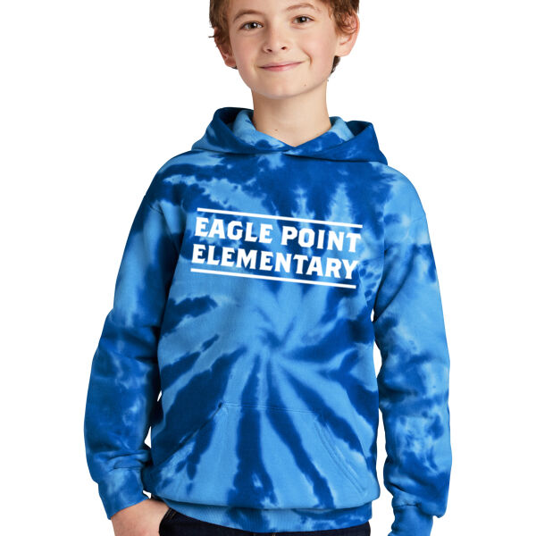 **CLOSEOUT ITEM** Youth Tie Dye Pullover Hooded Sweatshirt - Printed Logo Thumbnail