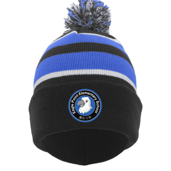 Pacific Headwear - Knit Fold Over Pom-Pom Beanie || EAGLE - Embroidered Logo **Add Name For $5** Thumbnail